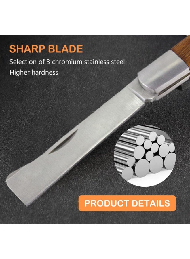 Garden  Pocket Knife, Folding Pocket Knife, Garden Knife, Multi Cutting Tool, Sharp Grafting Knife, Garden Knife, Outdoor Garden Knife, Knife Made of Stainless Steel for Harvesting, Garden Knife for - Image 4